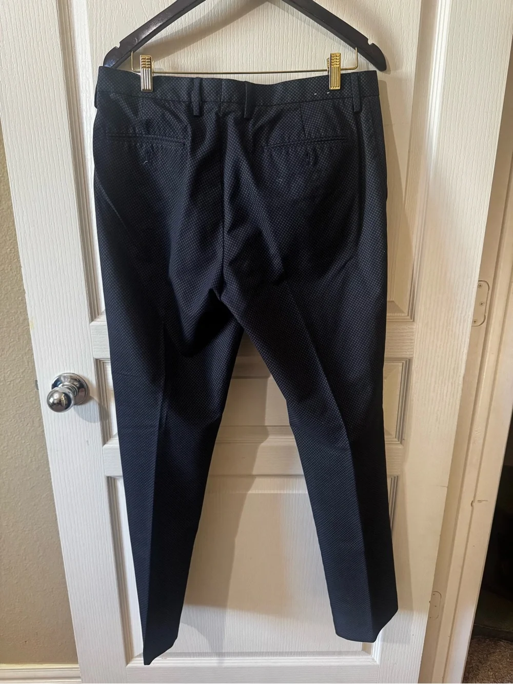 J. Crew Blue/Navy Microdot Slim Dress Pants